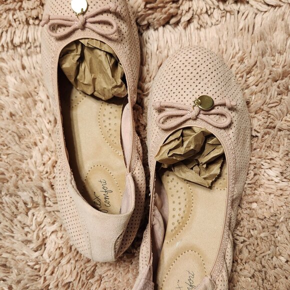 Dexflex Comfort Ballet Flats Pink Bow Detail Cushioned Slip On Shoes 7.5W - Picture 4 of 4